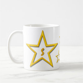 Caneca De Café Mug - Letra com Estrelas Amarelas