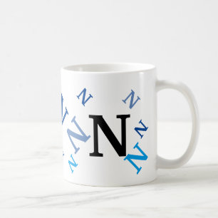 Caneca De Café Mug - Letras embaralhadas em azul
