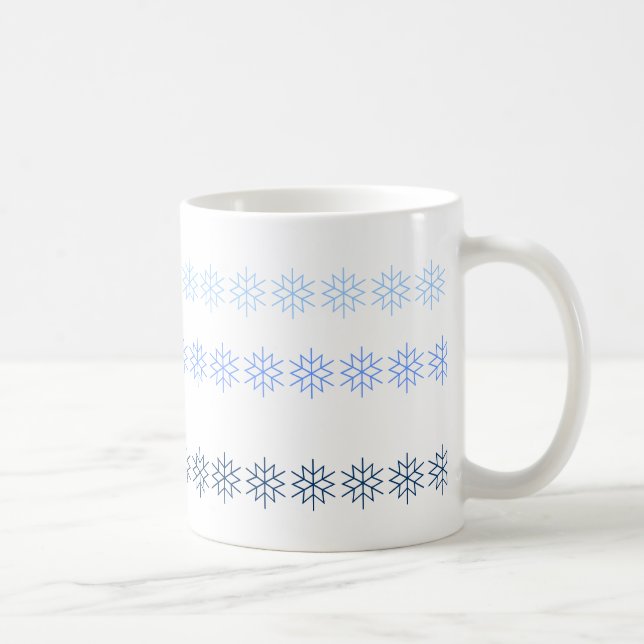 Caneca De Café Mug - Linhas Flocos de Neve (Direita)
