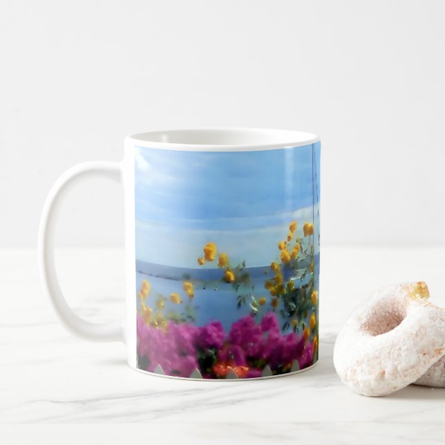 Caneca De Café Mug Mackinac Island lighthouse scene  (Com Donut)