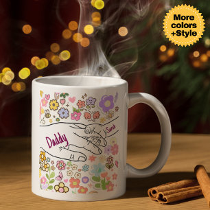 Caneca De Café Mug Mãe Personalizado - Mãos E Efeito 3D Cardíaco 