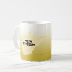 Caneca De Café Mug - Mapa do Estado da Virgínia Ocidental com Cid