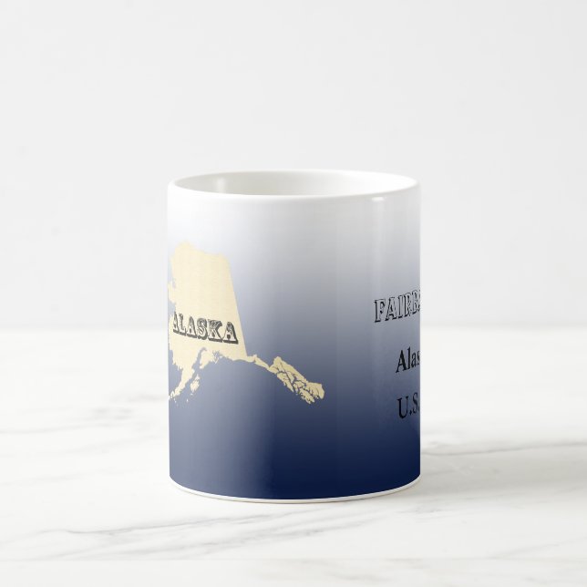 Caneca De Café Mug - Mapa do Estado do Alasca com Cidade (Centro)