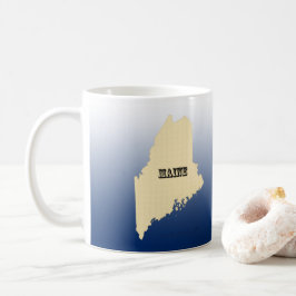Caneca De Café Mug - Mapa do Estado do Maine com Cidade
