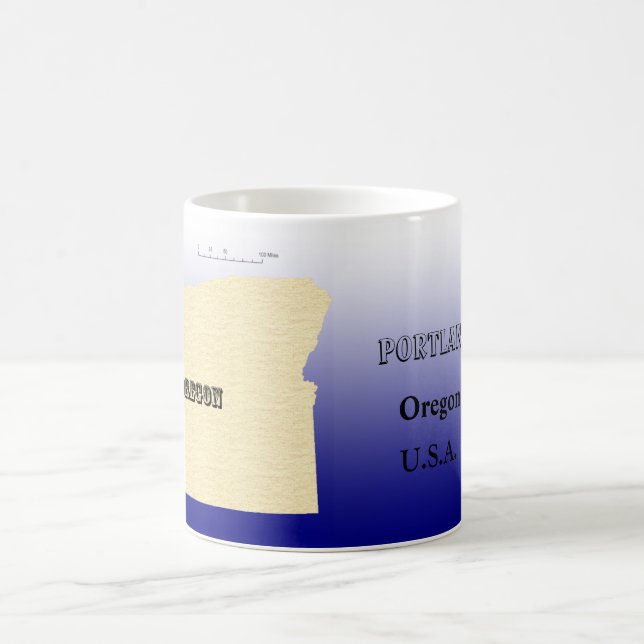 Caneca De Café Mug - Mapa do Oregon com Cidade (Centro)