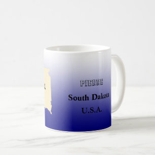 Caneca De Café Mug - Mapa Estatal de Dakota do Sul com Cidade