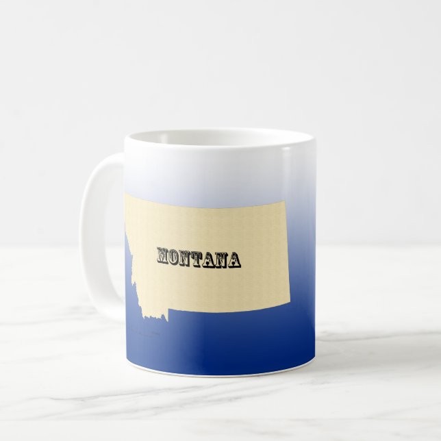 Caneca De Café Mug - Mapa Estatal de Montana com Cidade (Frente Esquerda)