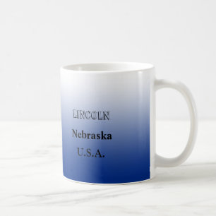Caneca De Café Mug - Mapa Estatal de Nebraska com Cidade