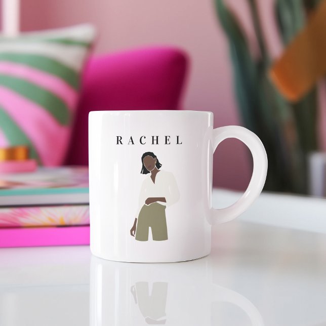 Caneca De Café Mug Moderno Minimalista Feminina (Feminine Mug Modern Minimalist Mug)