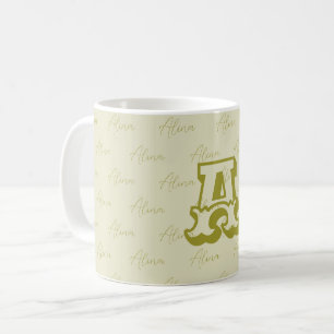 Caneca De Café Mug Monograma Personalizado com Seu Nome e Inicial