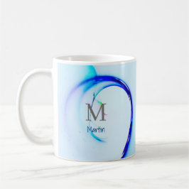 CANECA DE CAFÉ MUG MONOGRAMED OCEAN WAVE NOME DO SURF