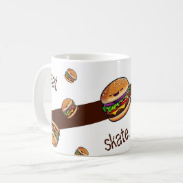 Caneca De Café Mug motif burger kawaii "eat skate repeat"