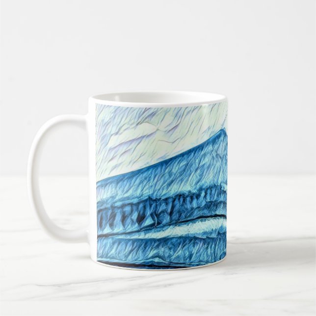 Caneca De Café Mug Mt Tamalpais Watercolor Turquoise  (Esquerda)
