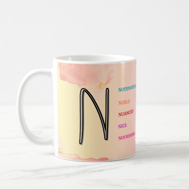 Caneca De Café Mug "N" Inicial (11oz) (Esquerda)