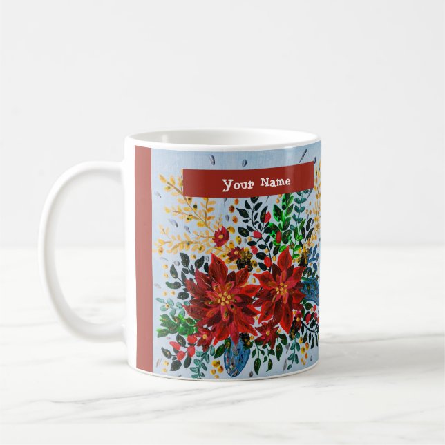 Caneca De Café Mug Natal (Adicionar Nome) (Esquerda)
