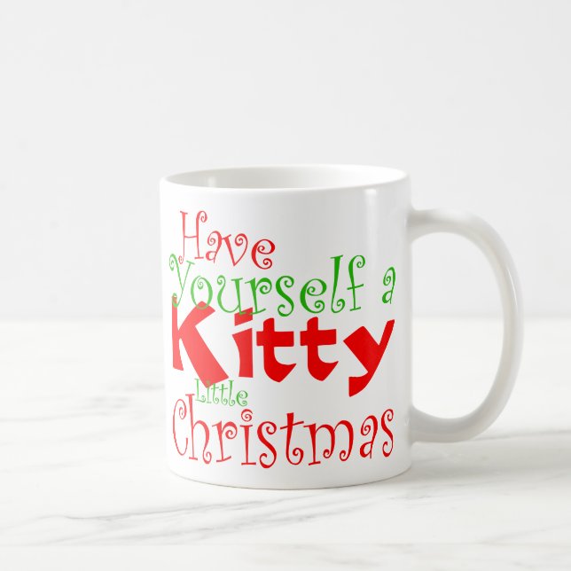 Caneca De Café Mug Natal gatinho (Direita)