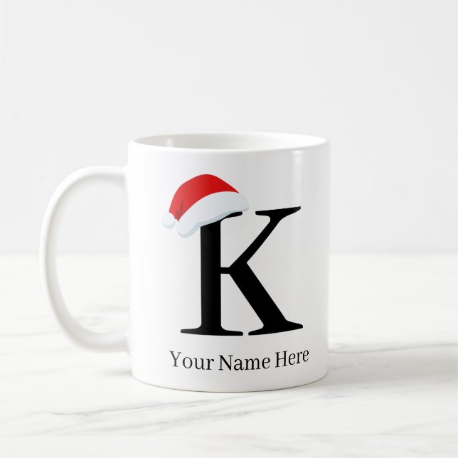 Caneca De Café Mug Natal "K" Inicial (Esquerda)