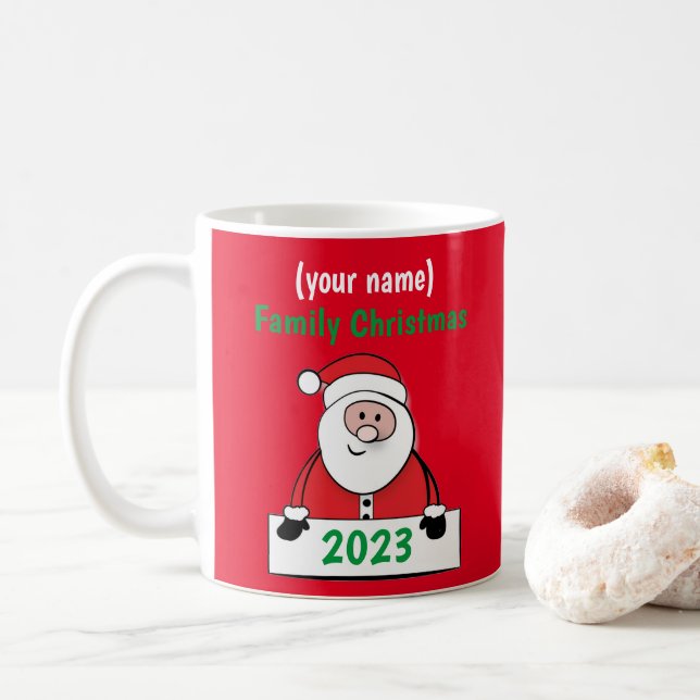 Caneca De Café Mug - Natal Personalizado da Família (adicionar no (Com Donut)