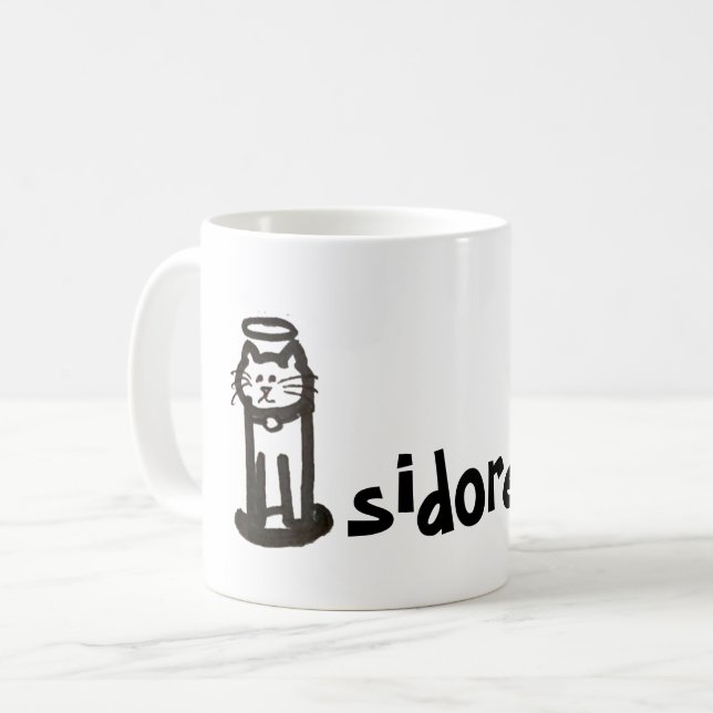 Caneca De Café Mug - Nome com Cat I - Letra I inicial (Frente Esquerda)