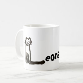 Caneca De Café Mug - Nome com Letra Cat Inicial L
