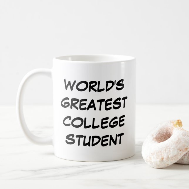 Caneca De Café Mug "O Maior Estudante Universitário do Mundo" (Com Donut)