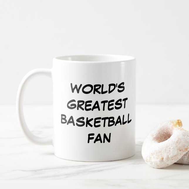 Caneca De Café Mug "O Maior Ventilador de Basquete do Mundo" (Com Donut)