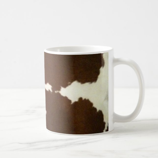 Caneca De Café Mug Ocidental de Cowhide Castanho e Branco (Direita)