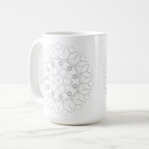 Caneca De Café Mug - Padrão Elegante de Mandala para Cor
