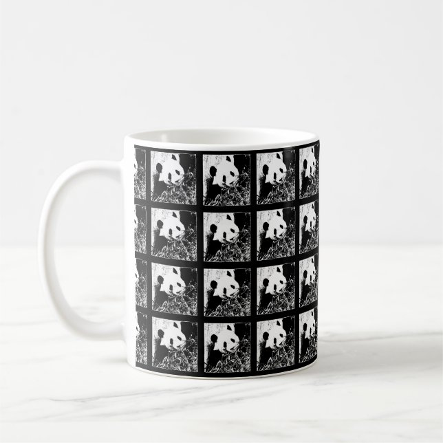 Caneca De Café Mug, Pandas Pop, Pandas Giant, preto e branco (Esquerda)