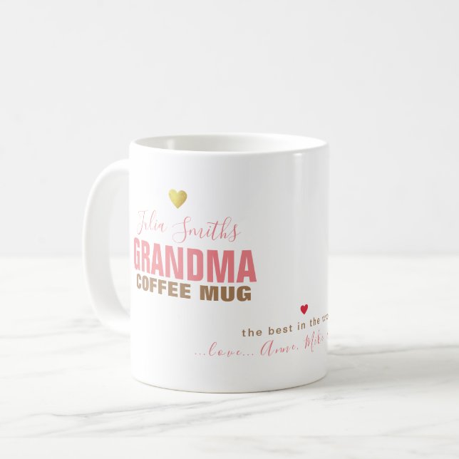 Caneca De Café Mug para a melhor avó de sempre, com amor... (Frente Esquerda)