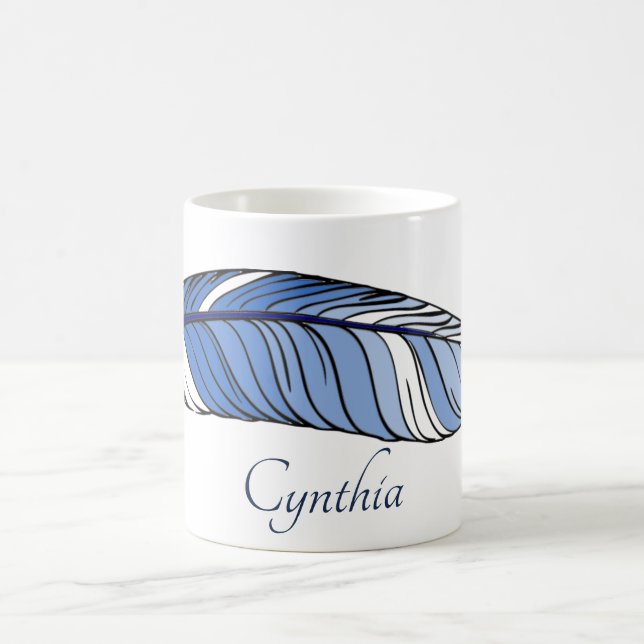 Caneca De Café Mug - Pena e nome em Blues (Centro)