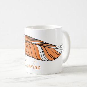 Caneca De Café Mug - Pena e nome em intervalos