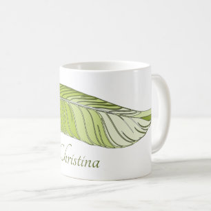 Caneca De Café Mug - Pena e nome nos Verdes