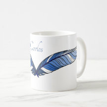 Mug - Penas Azuis e Nome