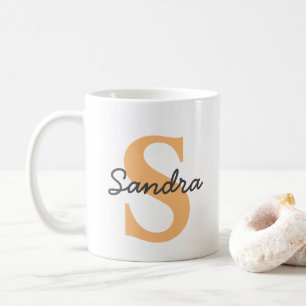 Caneca De Café Mug Personalizado com Nome e Inicial