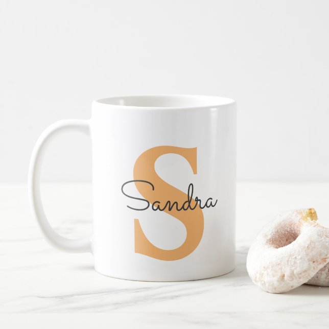Caneca De Café Mug personalizado com nome e inicial (Com Donut)