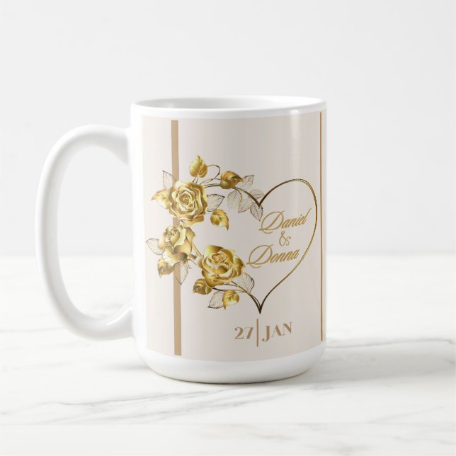 Caneca De Café Mug personalizado de casamento de Ouros (Esquerda)