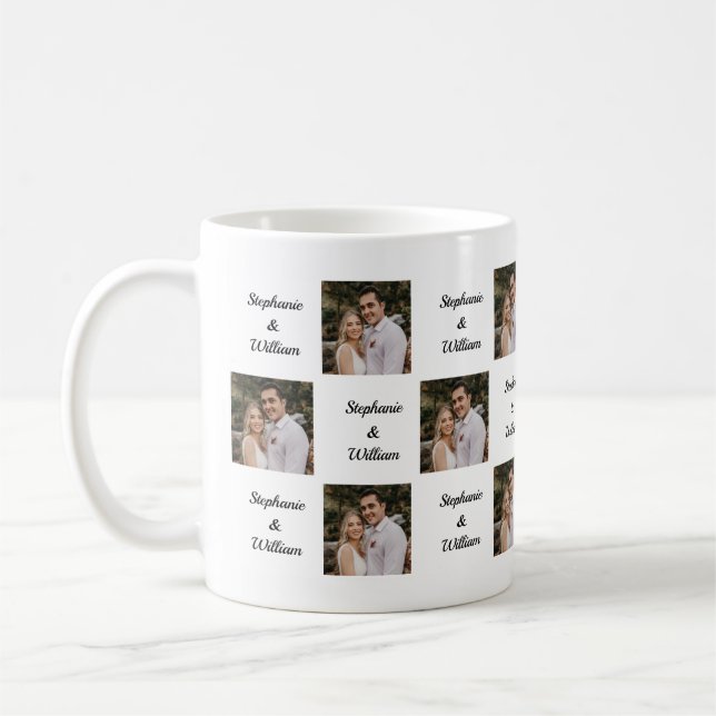 Caneca De Café Mug personalizado de foto e padrões de nomes (Esquerda)