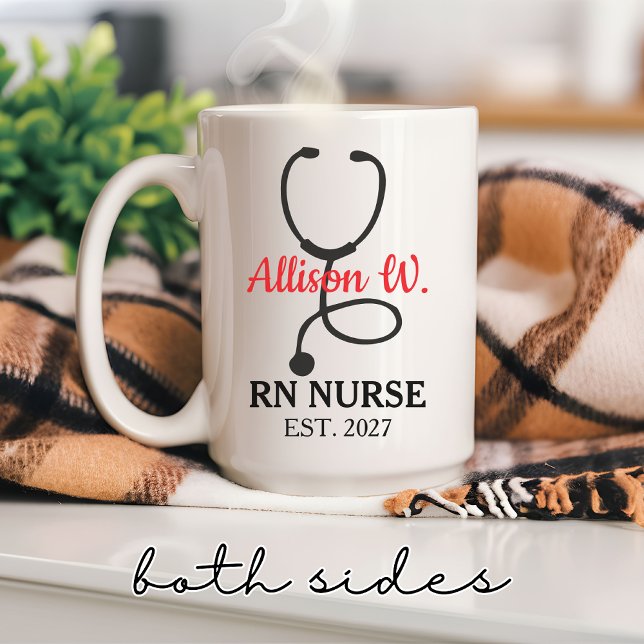 Caneca De Café Mug Personalizado de Graduação de Enfermeira para  (nurse mug, nursing mug, registered nurse mug, RN mug, nurse coffee cup, nurse gift, nurse graduation)