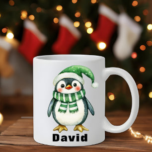 Caneca De Café Mug Personalizado de Nome Personalizado do Pinguim