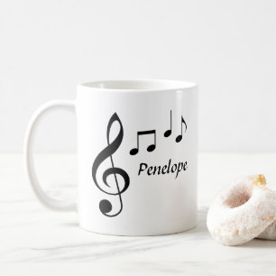 Caneca De Café Mug Personalizado de Nota de Música