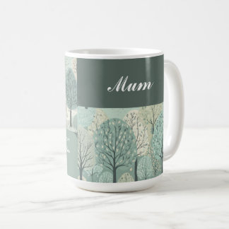 Caneca De Café Mug Personalizado - Floresta Verde Pastel