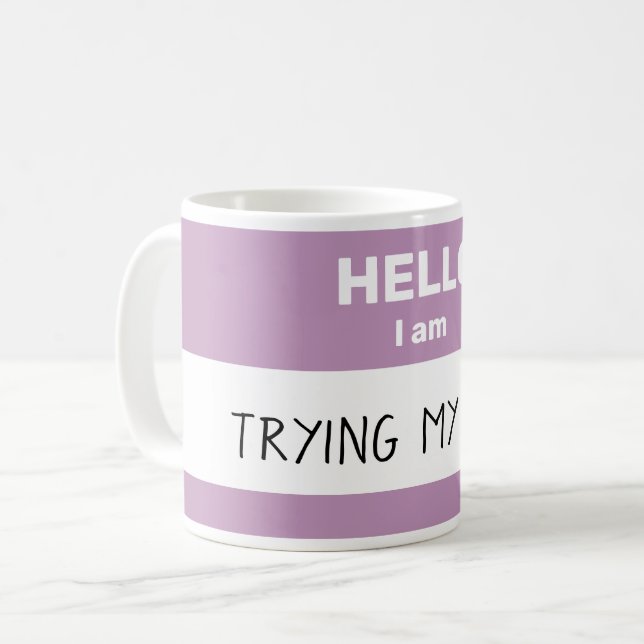 Caneca De Café Mug personalizado "Hello I Am" (Frente Esquerda)