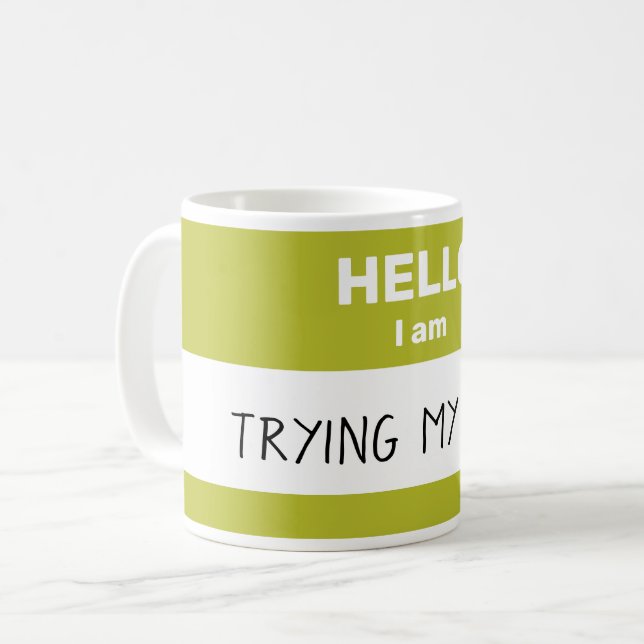 Caneca De Café Mug personalizado "Hello I Am" (Frente Esquerda)