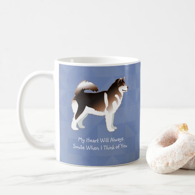 Caneca De Café Mug Personalizável Malamute do Alasca (Com Donut)