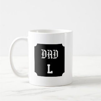 Caneca De Café Mug Personnalisé Papa– Initiale Vintage