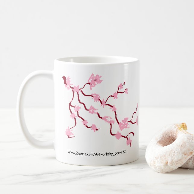 Caneca De Café Mug/Pink Chersom japonês (Com Donut)