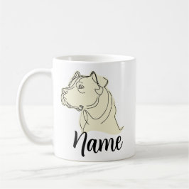 Caneca De Café Mug Pitbull personalizado com o nome do seu animal