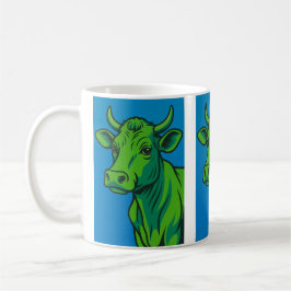 Caneca De Café Mug pop art vache verte