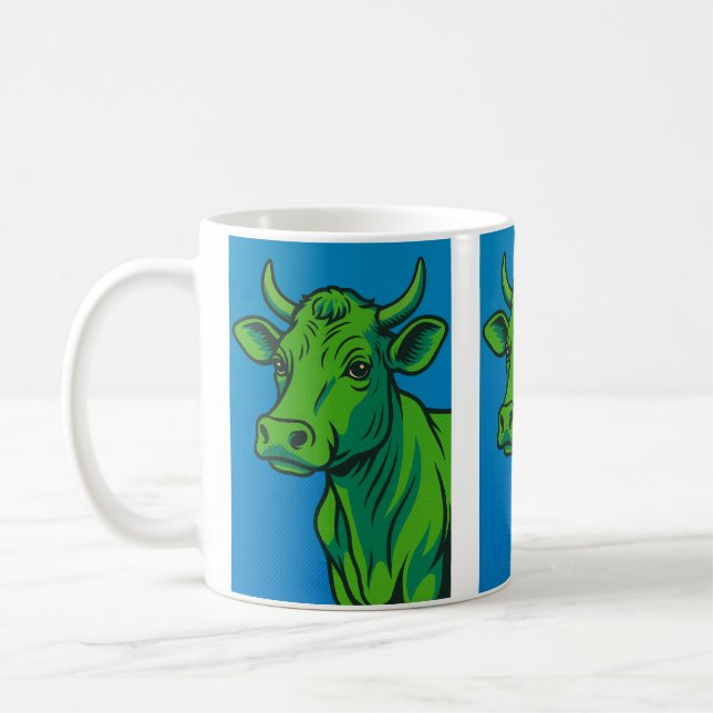 Caneca De Café Mug pop art vache verte (Esquerda)